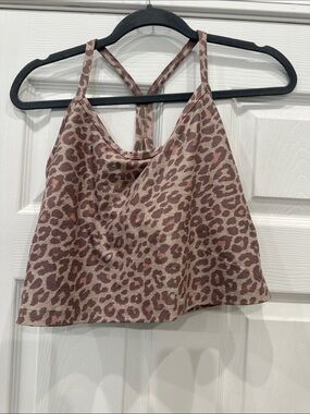 Beyond Yoga Pink and Tan Leopard Print Cropped Tank (21)